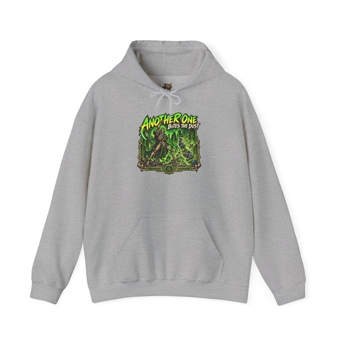 Another One Bites the Dust Hoodie | Grimdark Warhammer Necron Inspired Sci-Fi Gaming Pullover