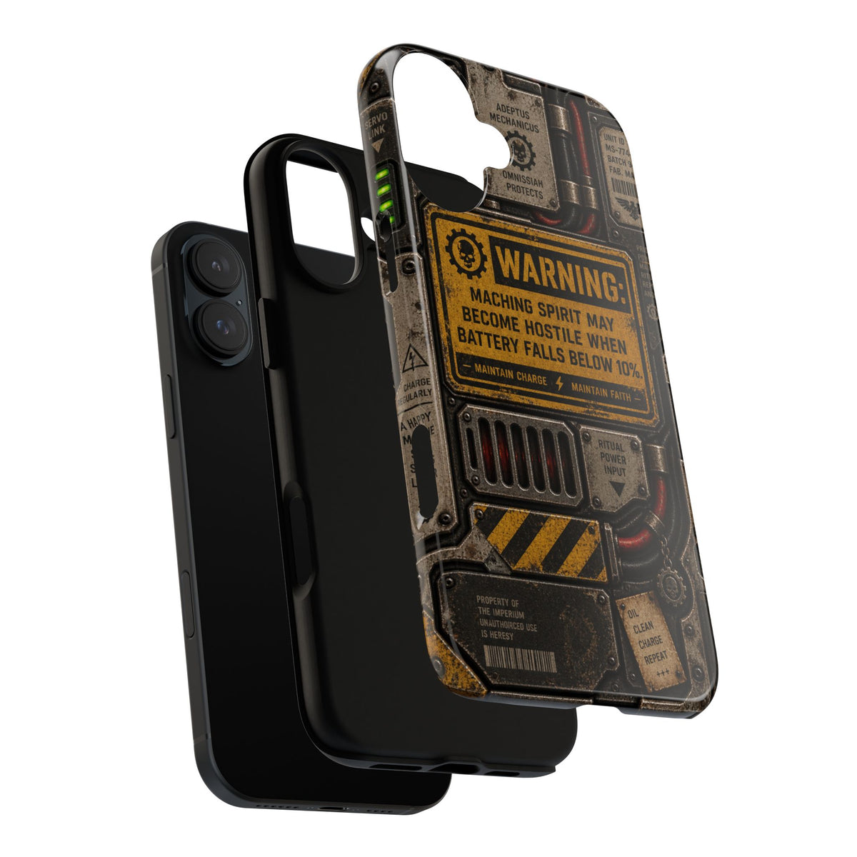 Machine Spirit Warning Phone Case | Grimdark Sci-Fi Design