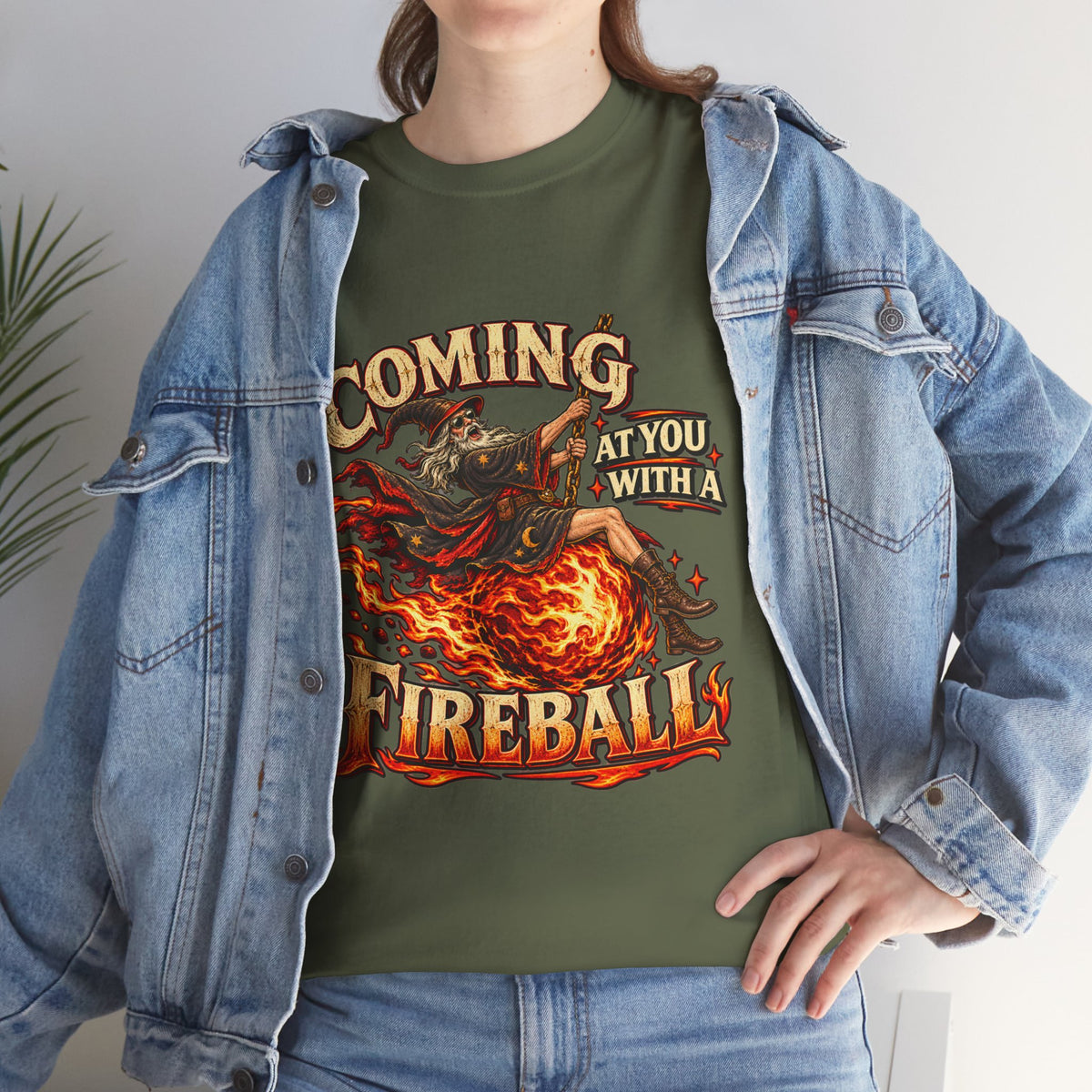 Coming at You With a Fireball Wizard T-Shirt | Funny Fantasy RPG Tee