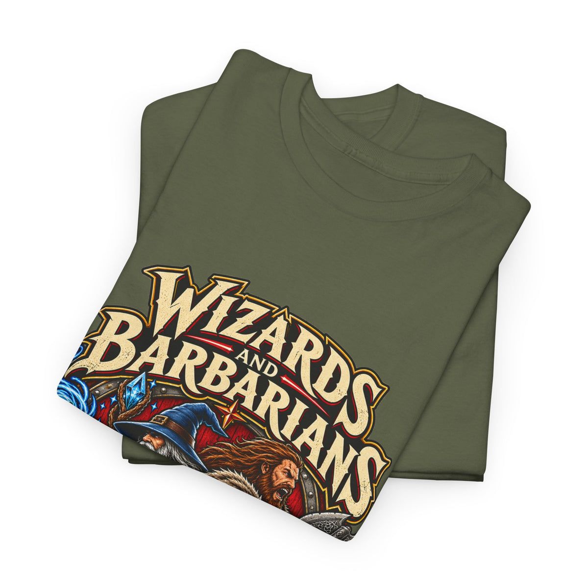 Wizards & Barbarians T-Shirt | Funny Fantasy RPG Gamer Tee