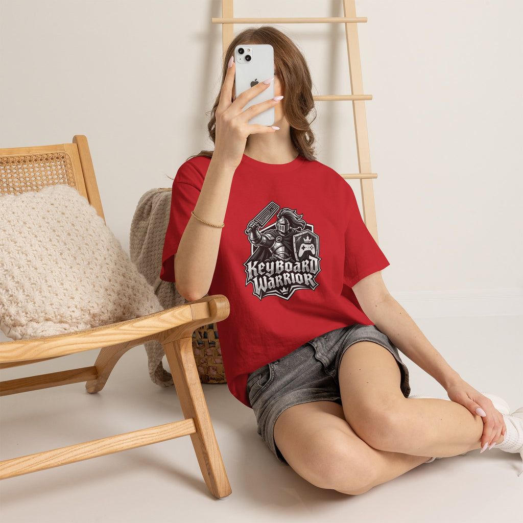Keyboard Warrior T Shirt Funny Video Gamer Knight Graphic Tee