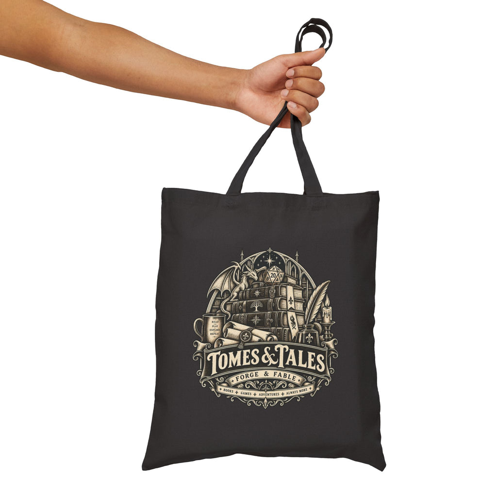 Tomes & Tales Canvas Tote Bag | Vintage Book Lover Tote