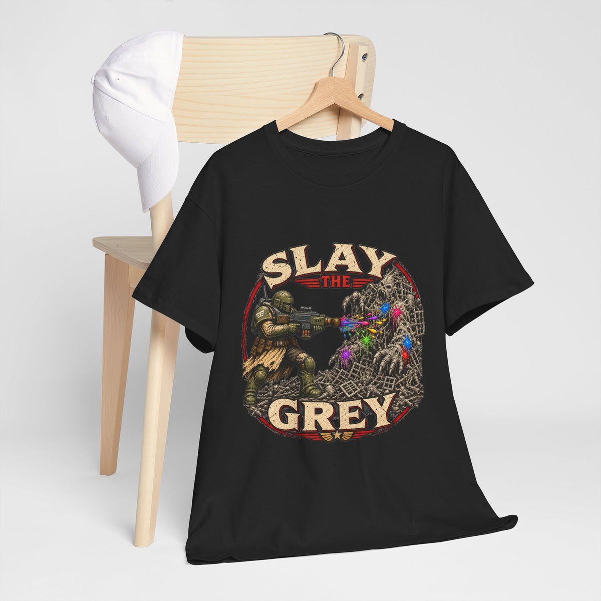 Slay the Grey Sci-Fi Miniature Painting T-Shirt | Hobbyist Tee