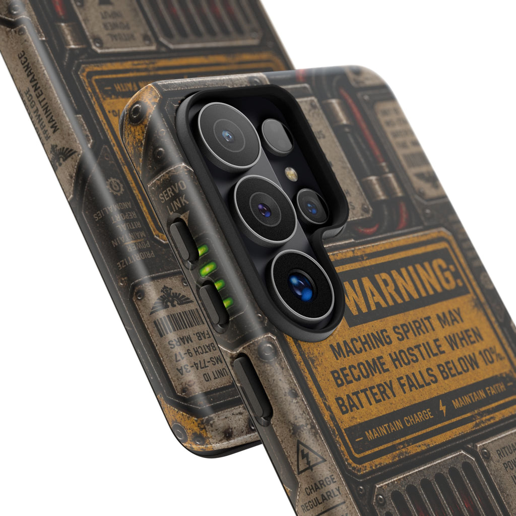 Machine Spirit Warning Phone Case | Grimdark Sci-Fi Design