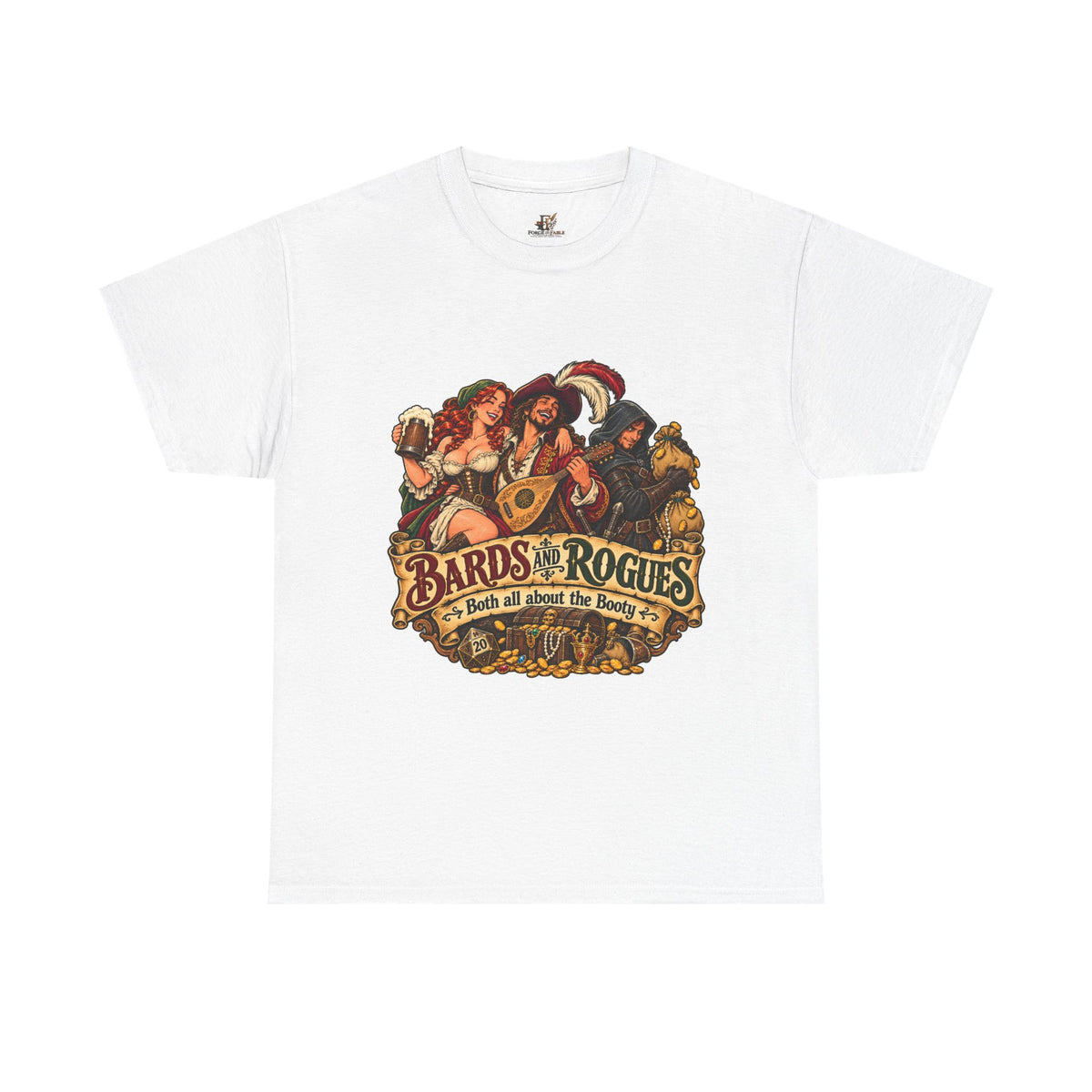 Bards & Rogues Fantasy RPG T-Shirt — "Bards & Rogues: It's All About the Booty"
