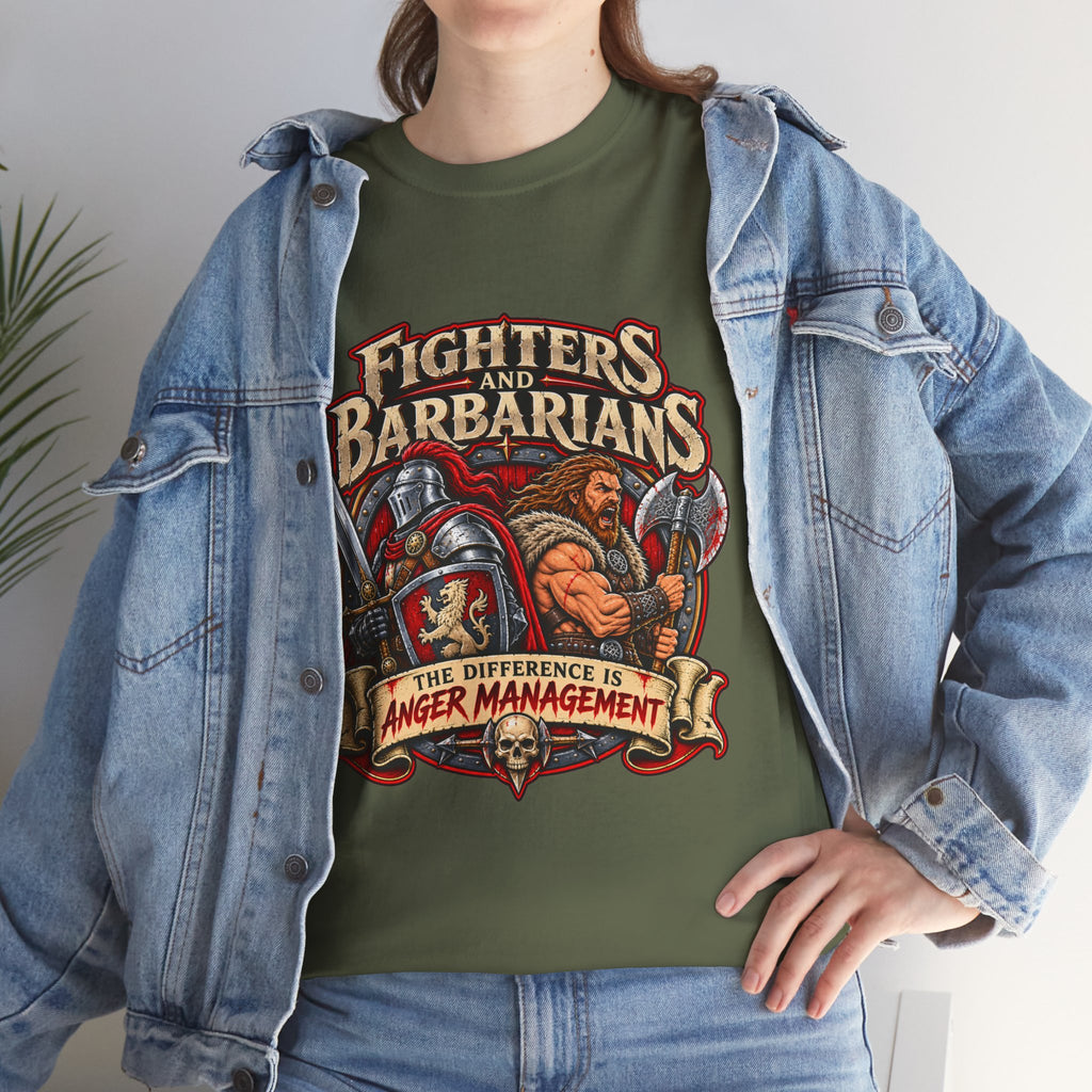 Fighters & Barbarians RPG Tee | The Difference Is Anger Management