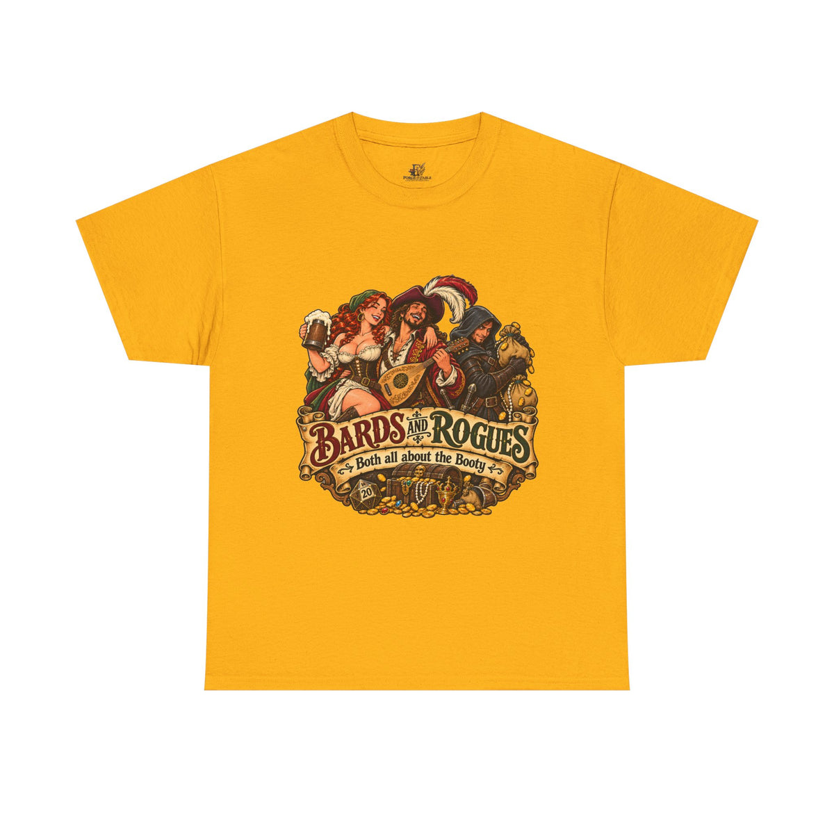 Bards & Rogues Fantasy RPG T-Shirt — "Bards & Rogues: It's All About the Booty"