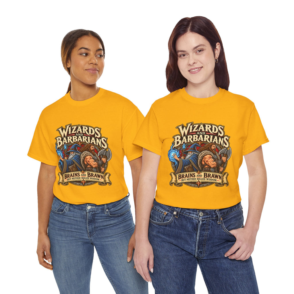 Wizards & Barbarians T-Shirt | Funny Fantasy RPG Gamer Tee