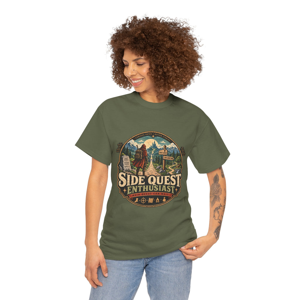 Side Quest Enthusiast T Shirt Funny Fantasy RPG Gaming Tee