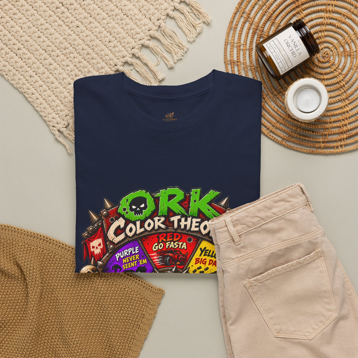 Green-Skin Color Theory T-Shirt – Funny Tabletop Wargaming Tee | Ork Fantasy Sci-Fi Gamer Shirt
