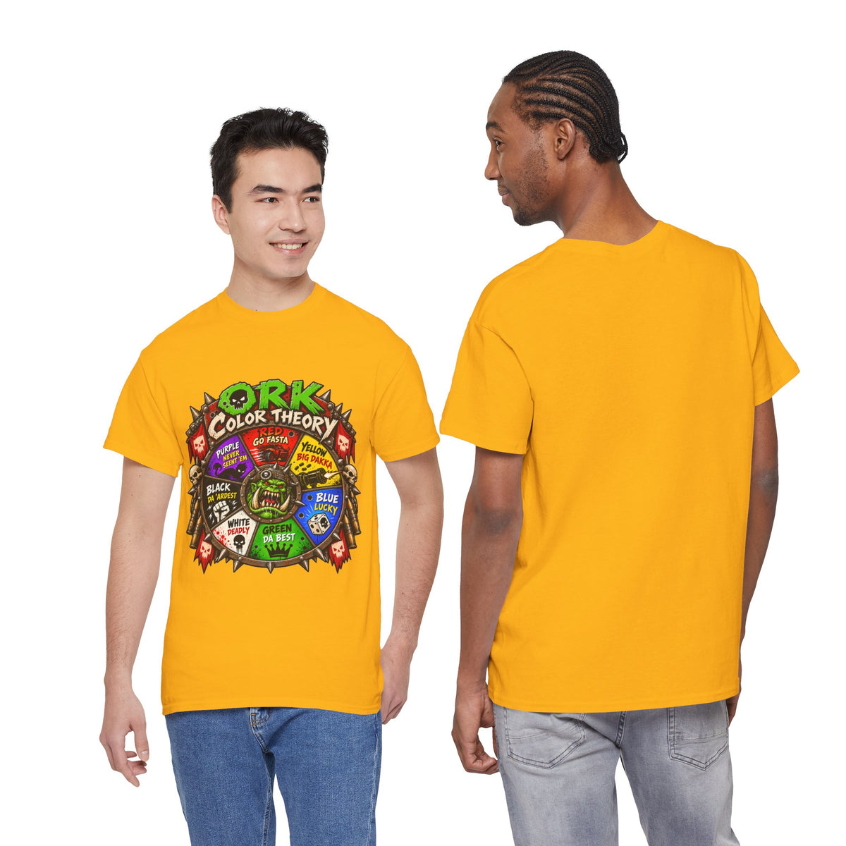 Green-Skin Color Theory T-Shirt – Funny Tabletop Wargaming Tee | Ork Fantasy Sci-Fi Gamer Shirt