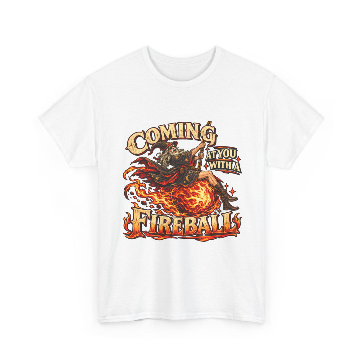 Coming at You With a Fireball Wizard T-Shirt | Funny Fantasy RPG Tee