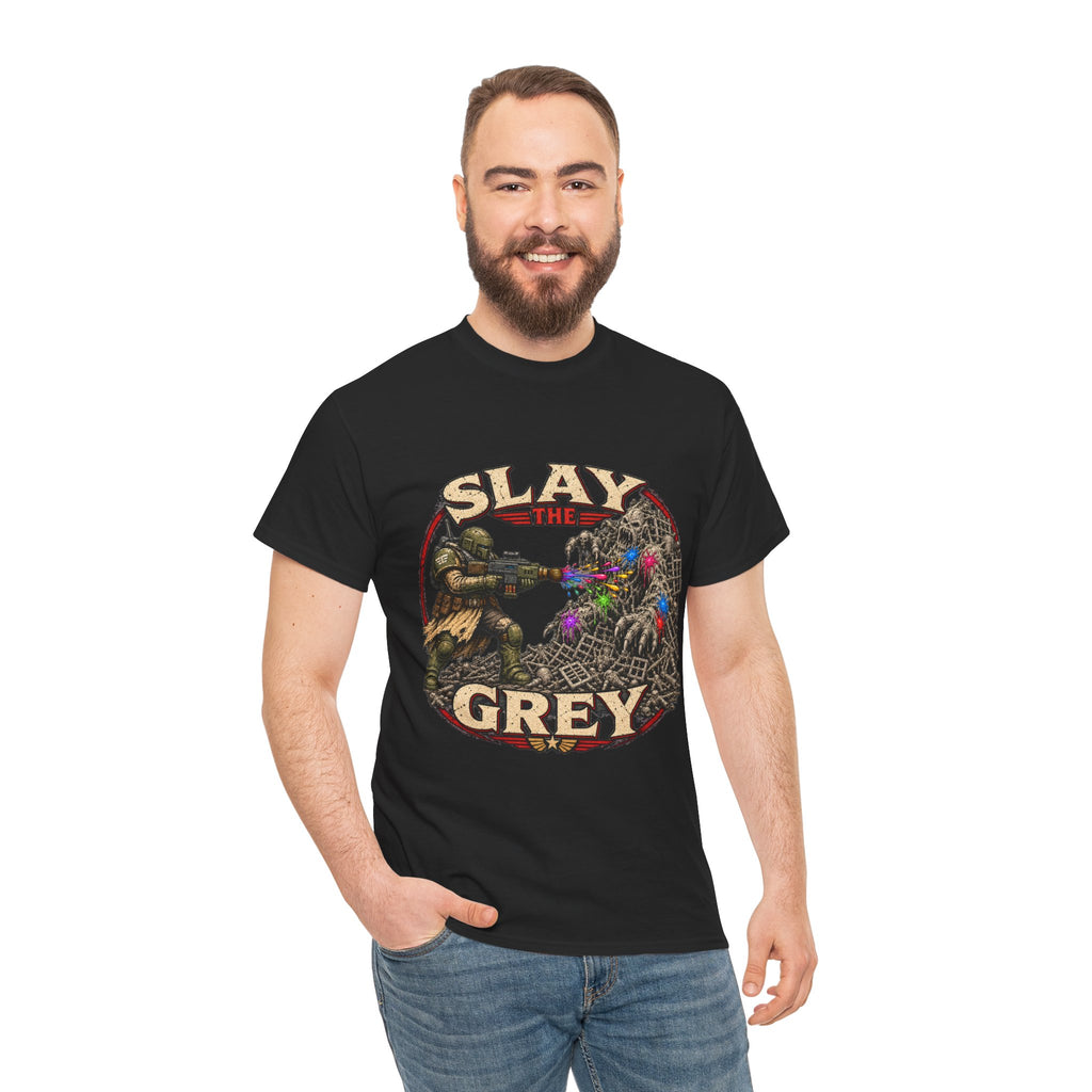 Slay the Grey Sci-Fi Miniature Painting T-Shirt | Hobbyist Tee