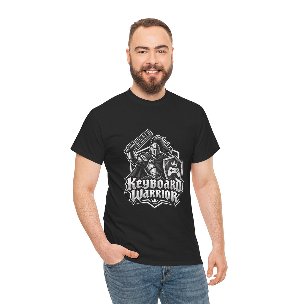 Keyboard Warrior T Shirt Funny Video Gamer Knight Graphic Tee