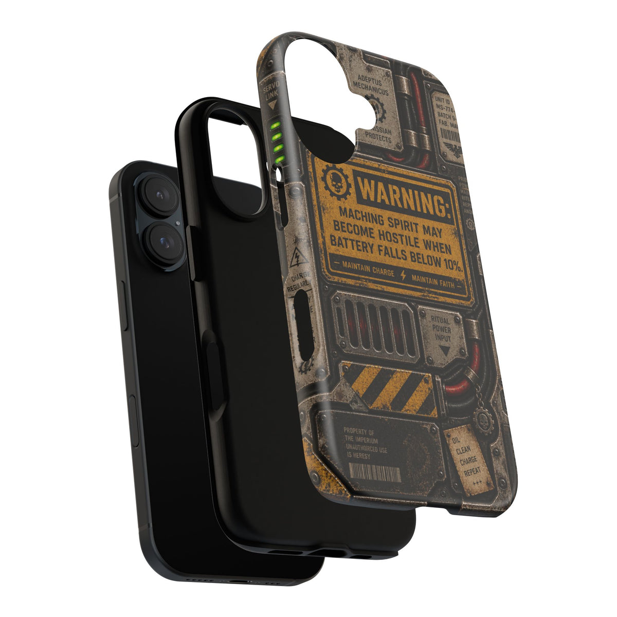 Machine Spirit Warning Phone Case | Grimdark Sci-Fi Design