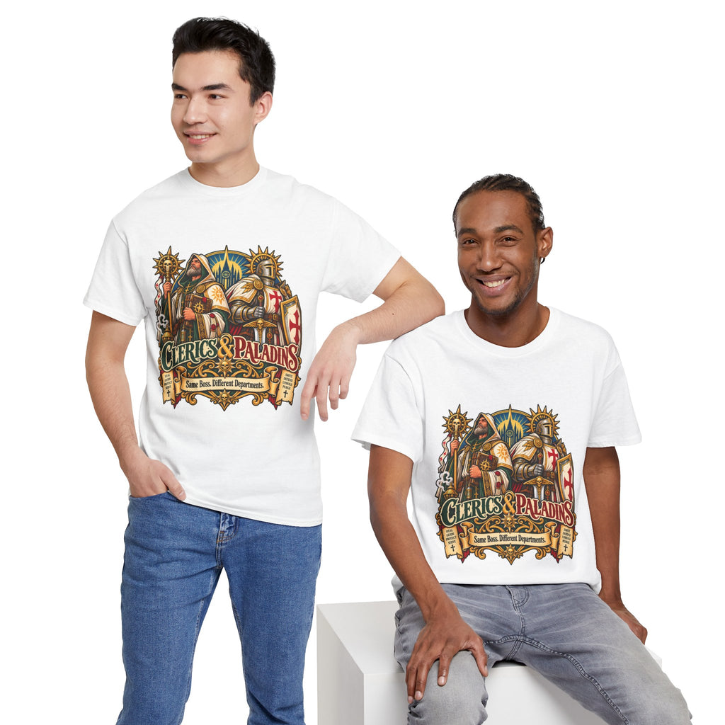Clerics & Paladins RPG Tee | Same Boss, Different Departments
