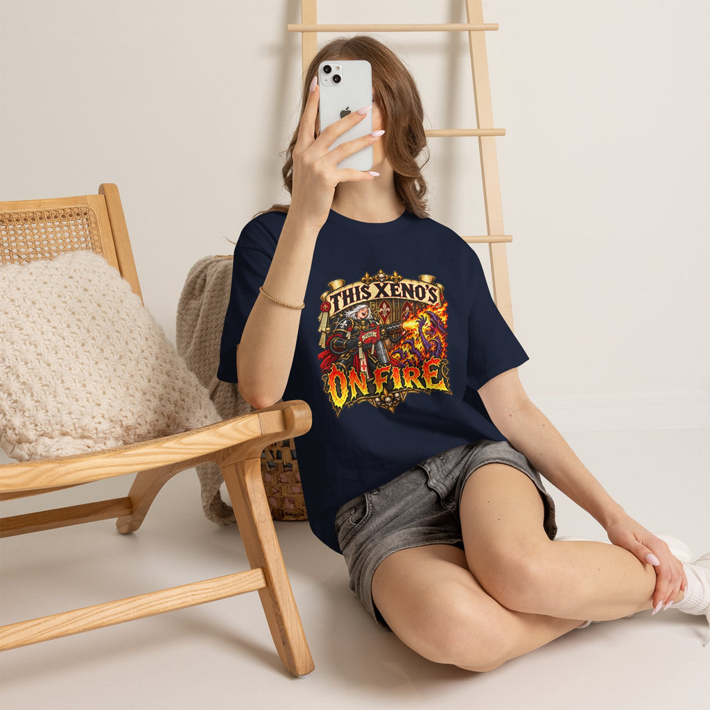 This Xeno’s on Fire Shirt – Sisters of Battle Music Parody Tee