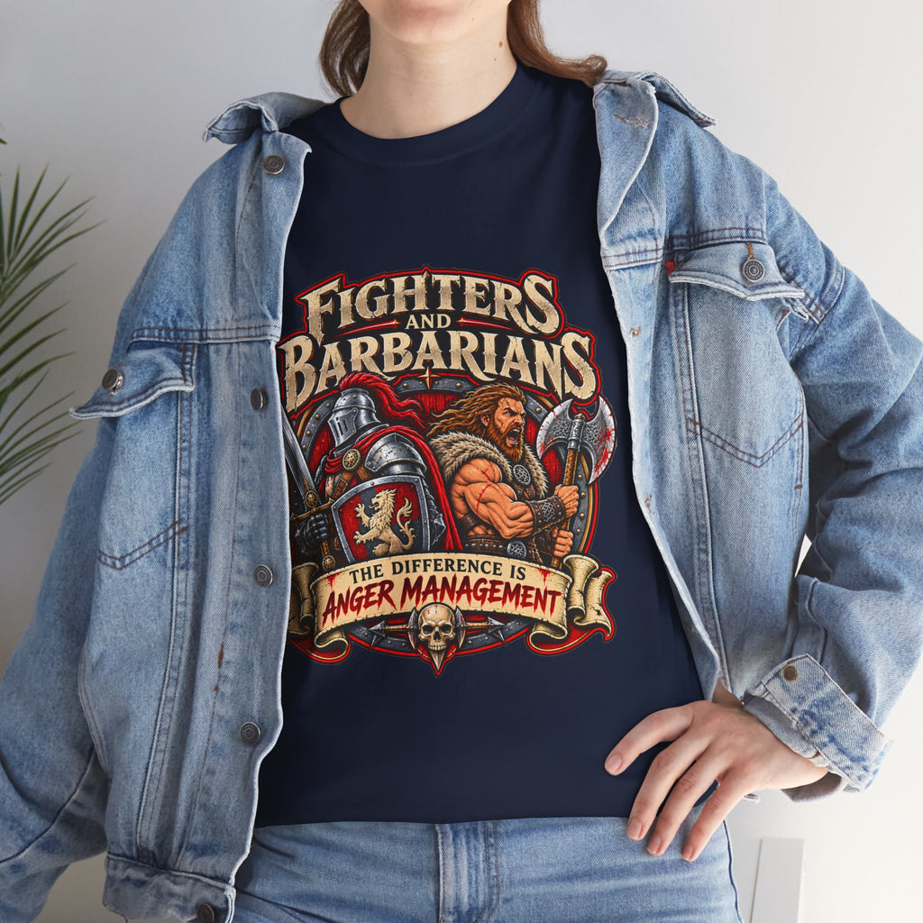 Fighters & Barbarians RPG Tee | The Difference Is Anger Management