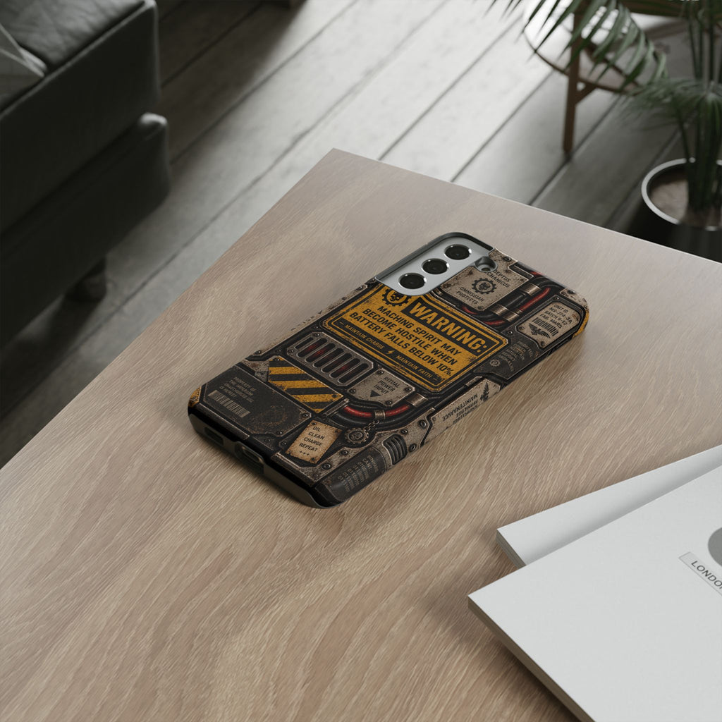 Machine Spirit Warning Phone Case | Grimdark Sci-Fi Design