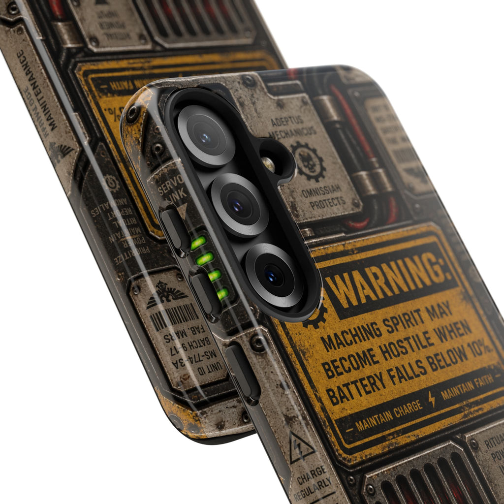 Machine Spirit Warning Phone Case | Grimdark Sci-Fi Design