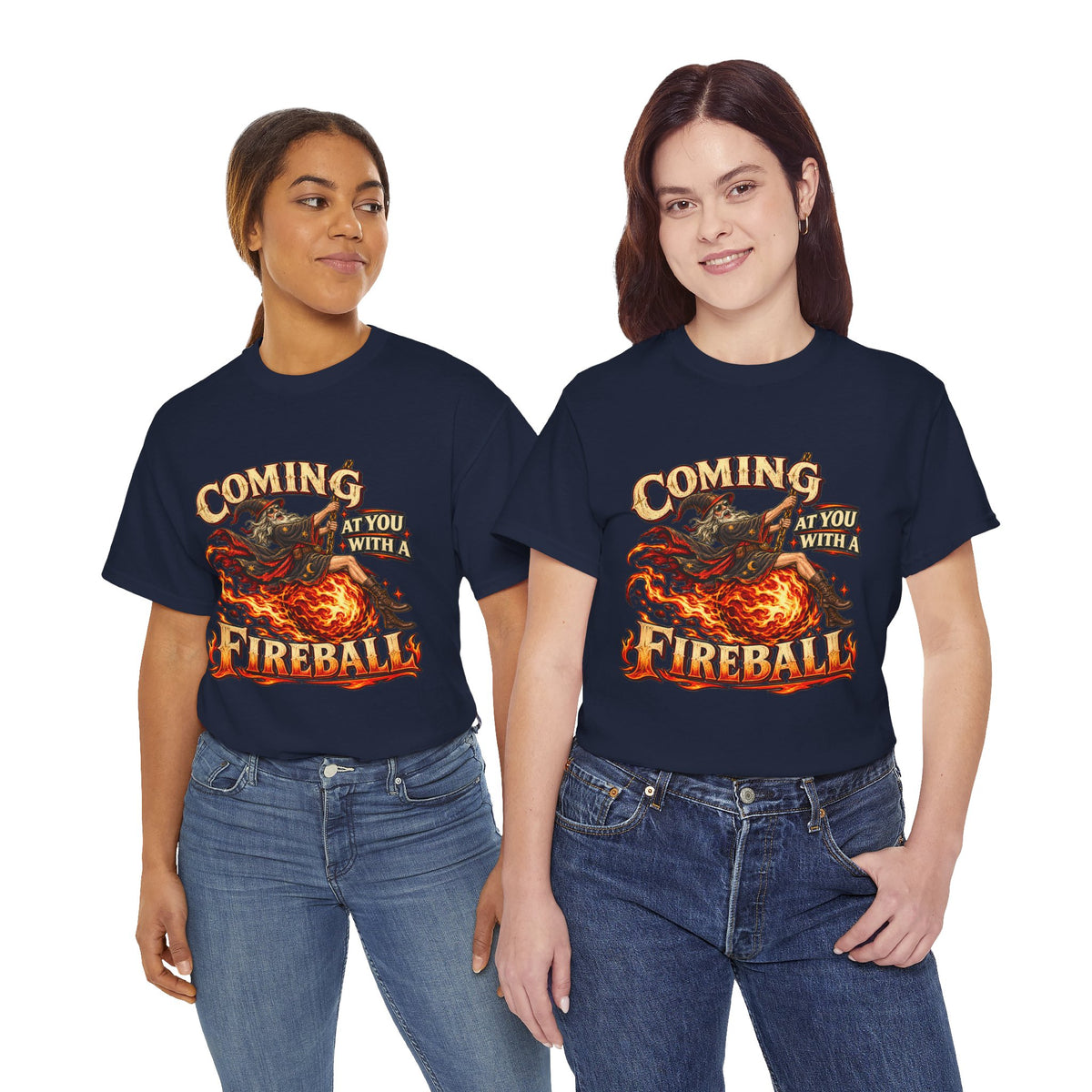 Coming at You With a Fireball Wizard T-Shirt | Funny Fantasy RPG Tee