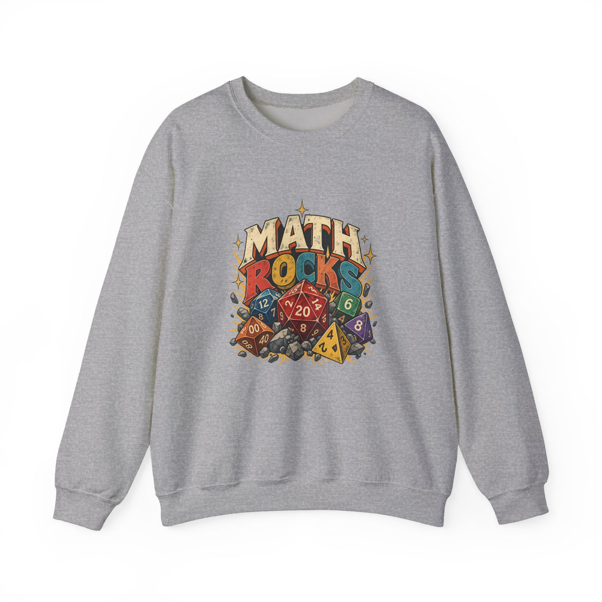 Math Rocks Crewneck Sweatshirt | Polyhedral Dice Gamer