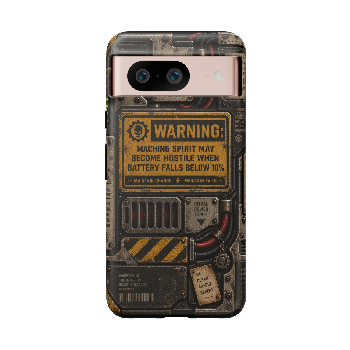 Machine Spirit Warning Phone Case | Grimdark Sci-Fi Design