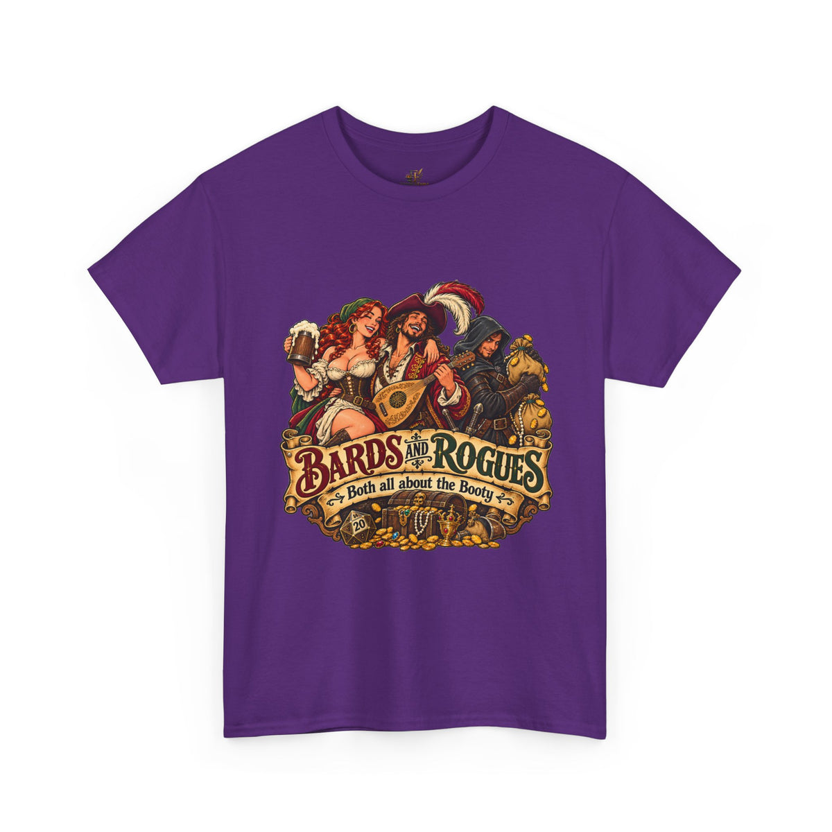 Bards & Rogues Fantasy RPG T-Shirt — "Bards & Rogues: It's All About the Booty"