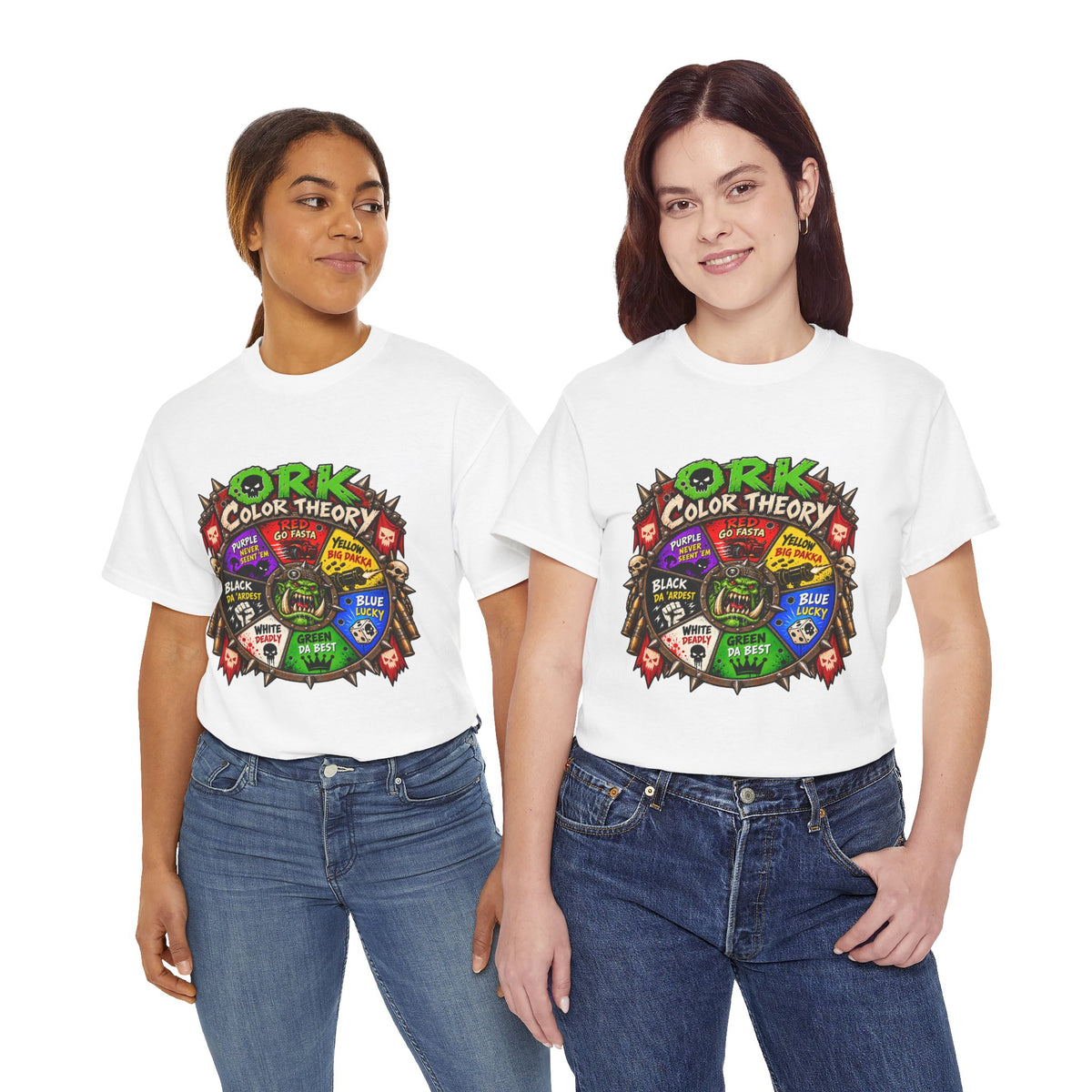 Green-Skin Color Theory T-Shirt – Funny Tabletop Wargaming Tee | Ork Fantasy Sci-Fi Gamer Shirt