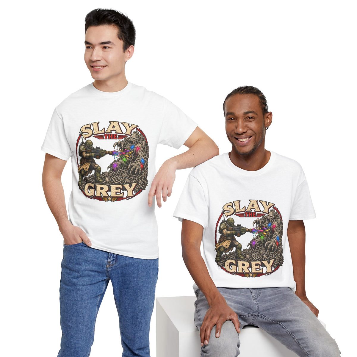 Slay the Grey Sci-Fi Miniature Painting T-Shirt | Hobbyist Tee