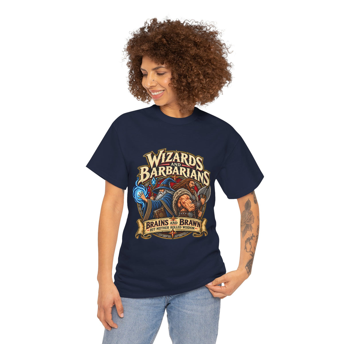 Wizards & Barbarians T-Shirt | Funny Fantasy RPG Gamer Tee