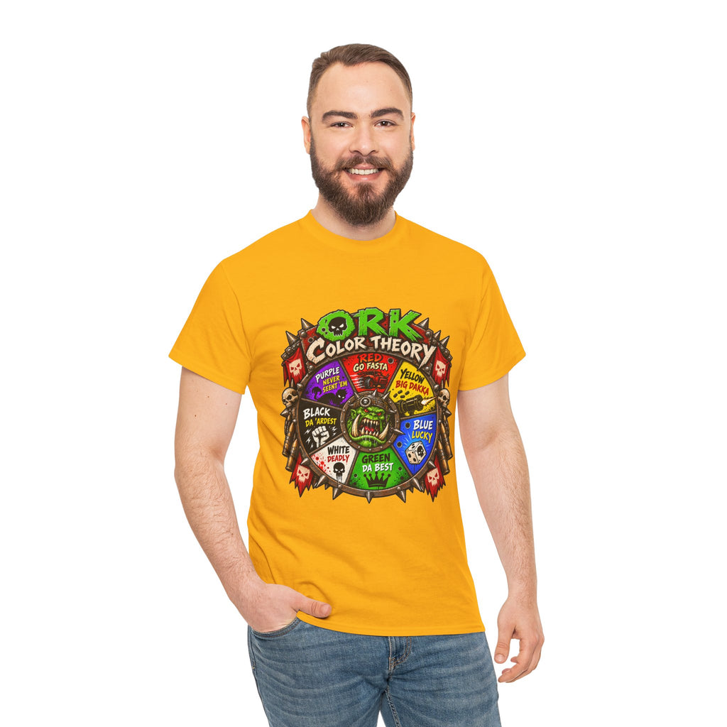Green-Skin Color Theory T-Shirt – Funny Tabletop Wargaming Tee | Ork Fantasy Sci-Fi Gamer Shirt