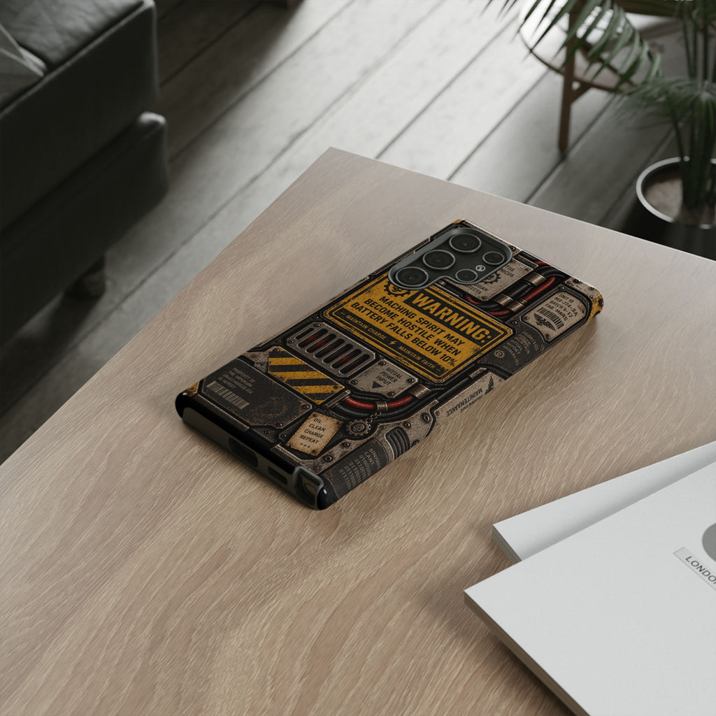 Machine Spirit Warning Phone Case | Grimdark Sci-Fi Design