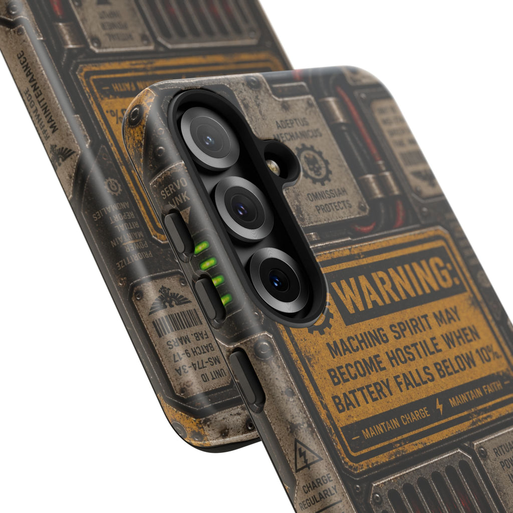 Machine Spirit Warning Phone Case | Grimdark Sci-Fi Design