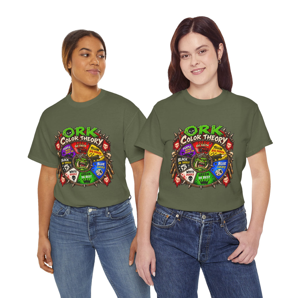 Green-Skin Color Theory T-Shirt – Funny Tabletop Wargaming Tee | Ork Fantasy Sci-Fi Gamer Shirt