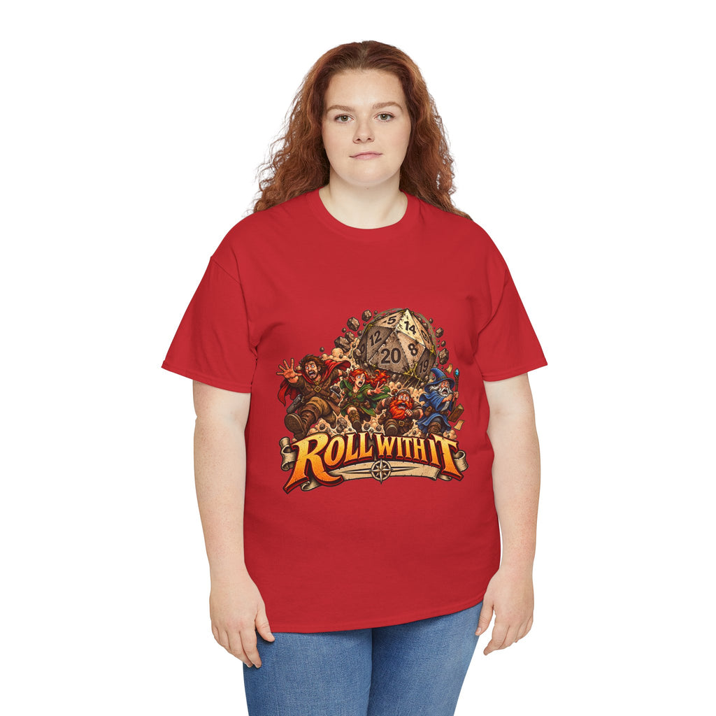 Roll With It D20 T-Shirt | Funny Tabletop RPG Dice Tee