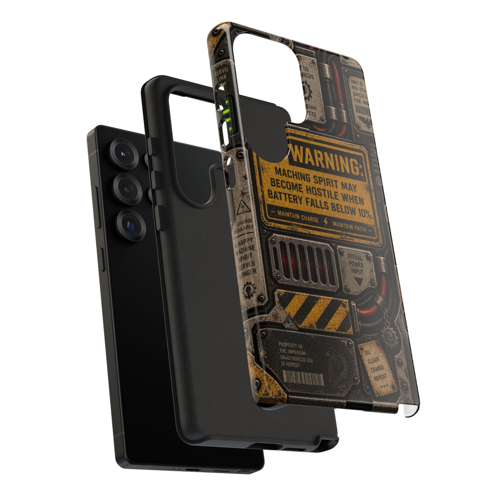 Machine Spirit Warning Phone Case | Grimdark Sci-Fi Design