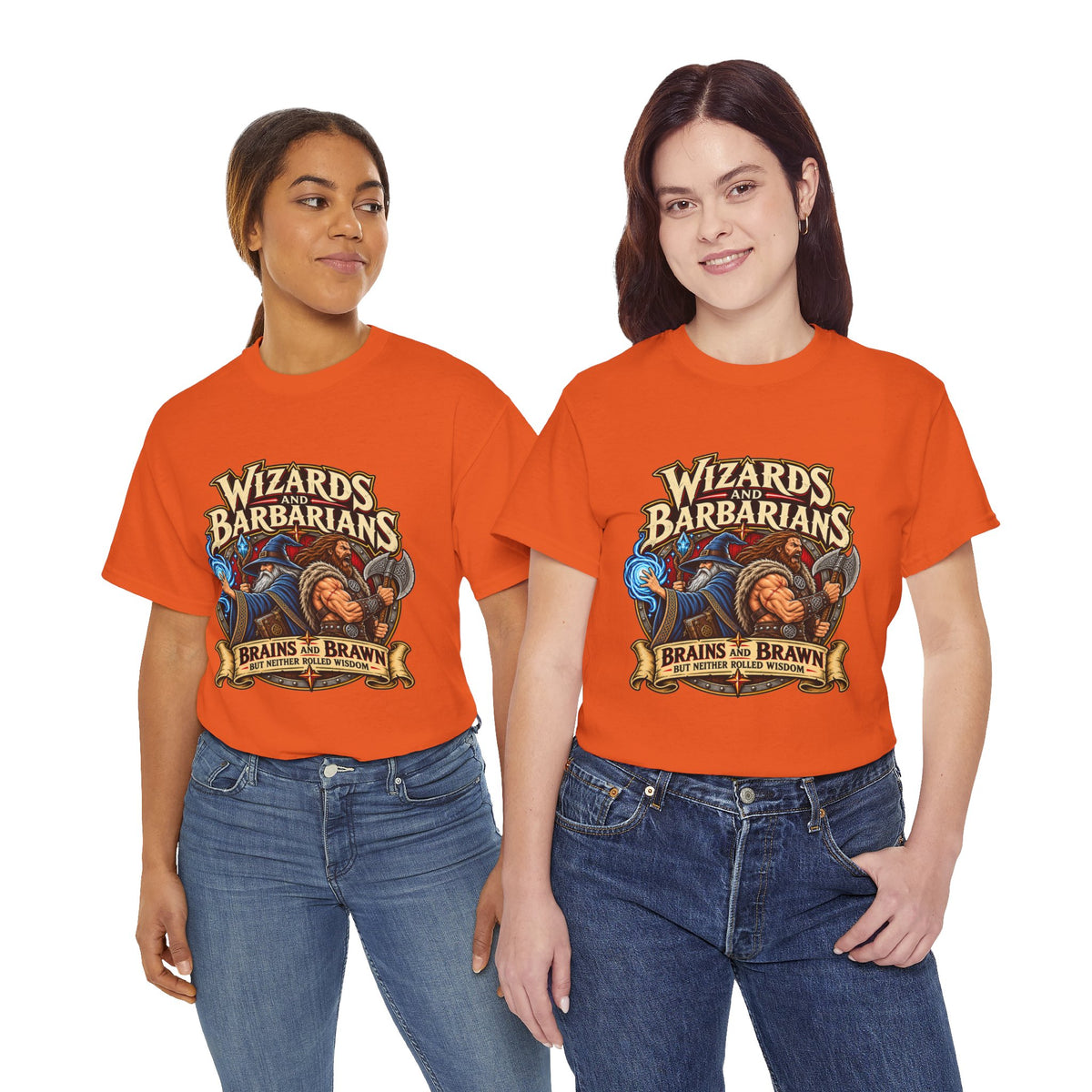 Wizards & Barbarians T-Shirt | Funny Fantasy RPG Gamer Tee