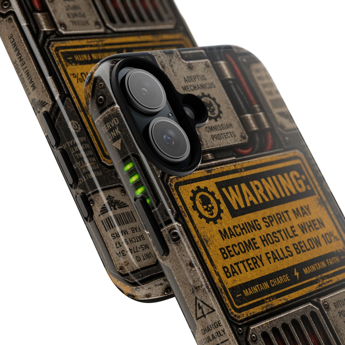Machine Spirit Warning Phone Case | Grimdark Sci-Fi Design