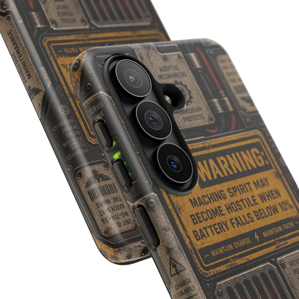 Machine Spirit Warning Phone Case | Grimdark Sci-Fi Design