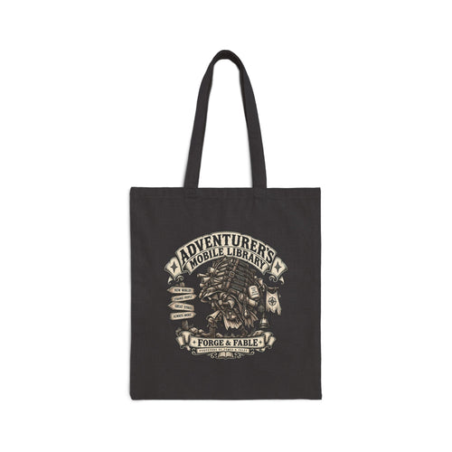 Adventurer’s Mobile Library Canvas Tote | Fantasy Book Lover Bag