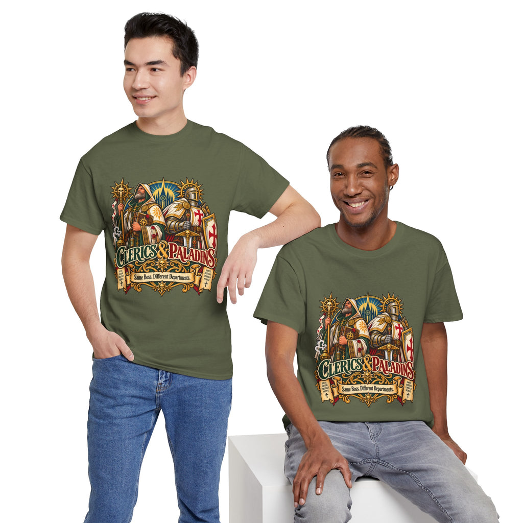 Clerics & Paladins RPG Tee | Same Boss, Different Departments
