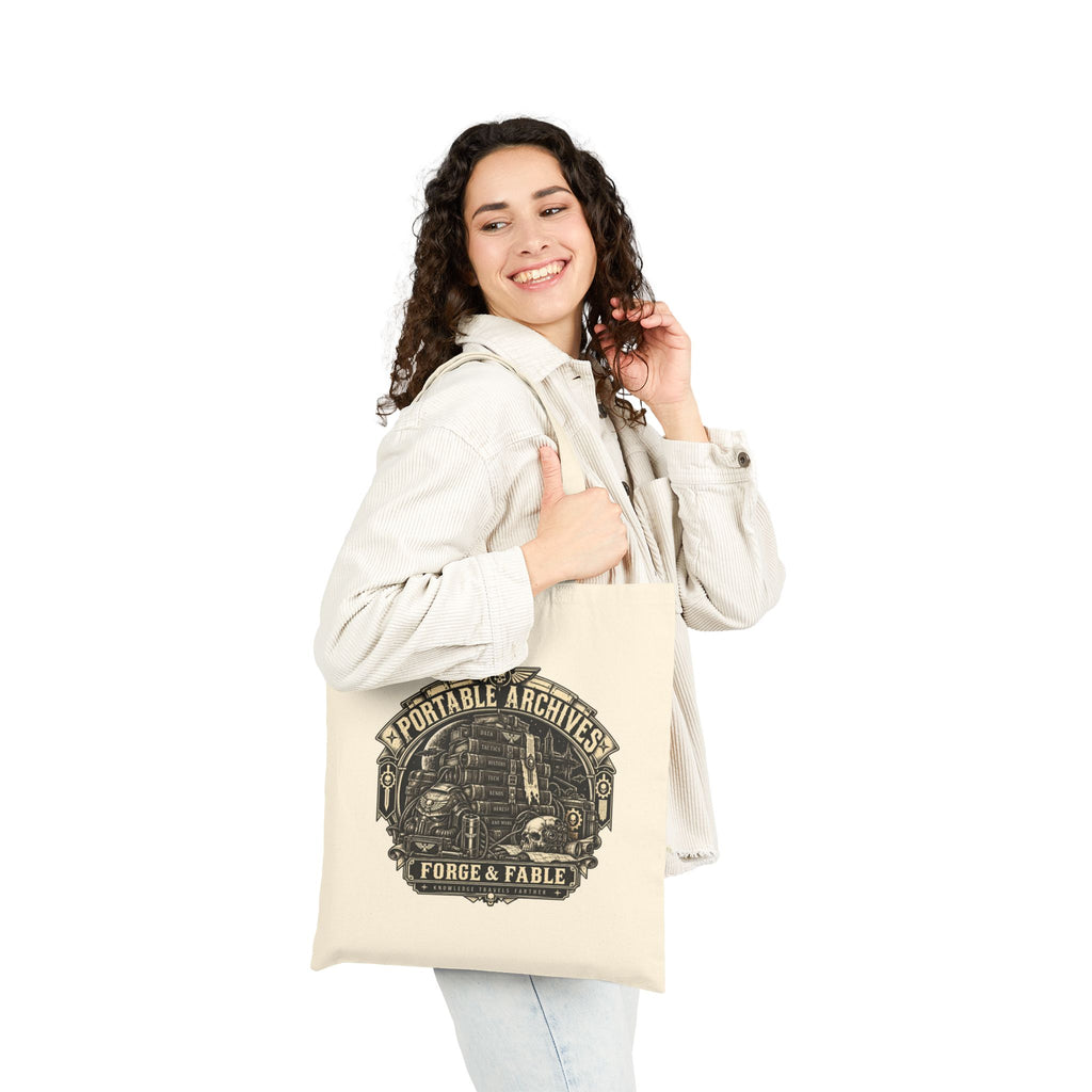 Portable Archives Grimdark Canvas Tote | Forge & Fable Bookish Bag