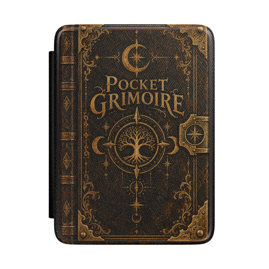 Pocket Grimoire Kindle Case | Antique Gold Spellbook