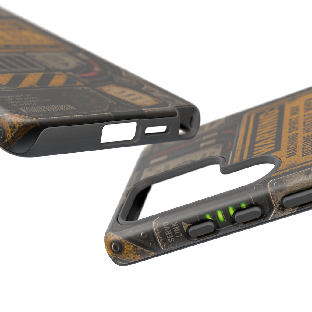 Machine Spirit Warning Phone Case | Grimdark Sci-Fi Design