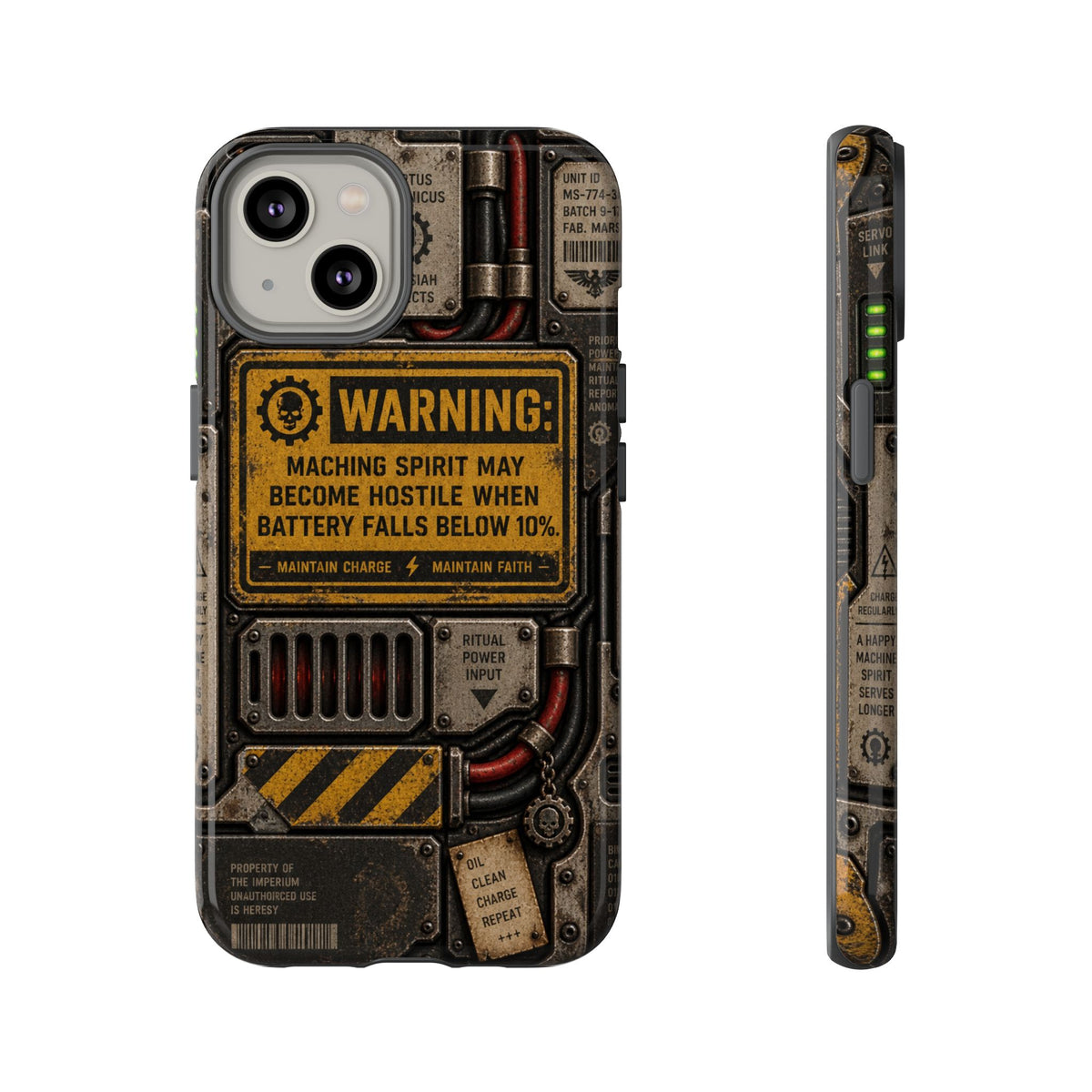 Machine Spirit Warning Phone Case | Grimdark Sci-Fi Design