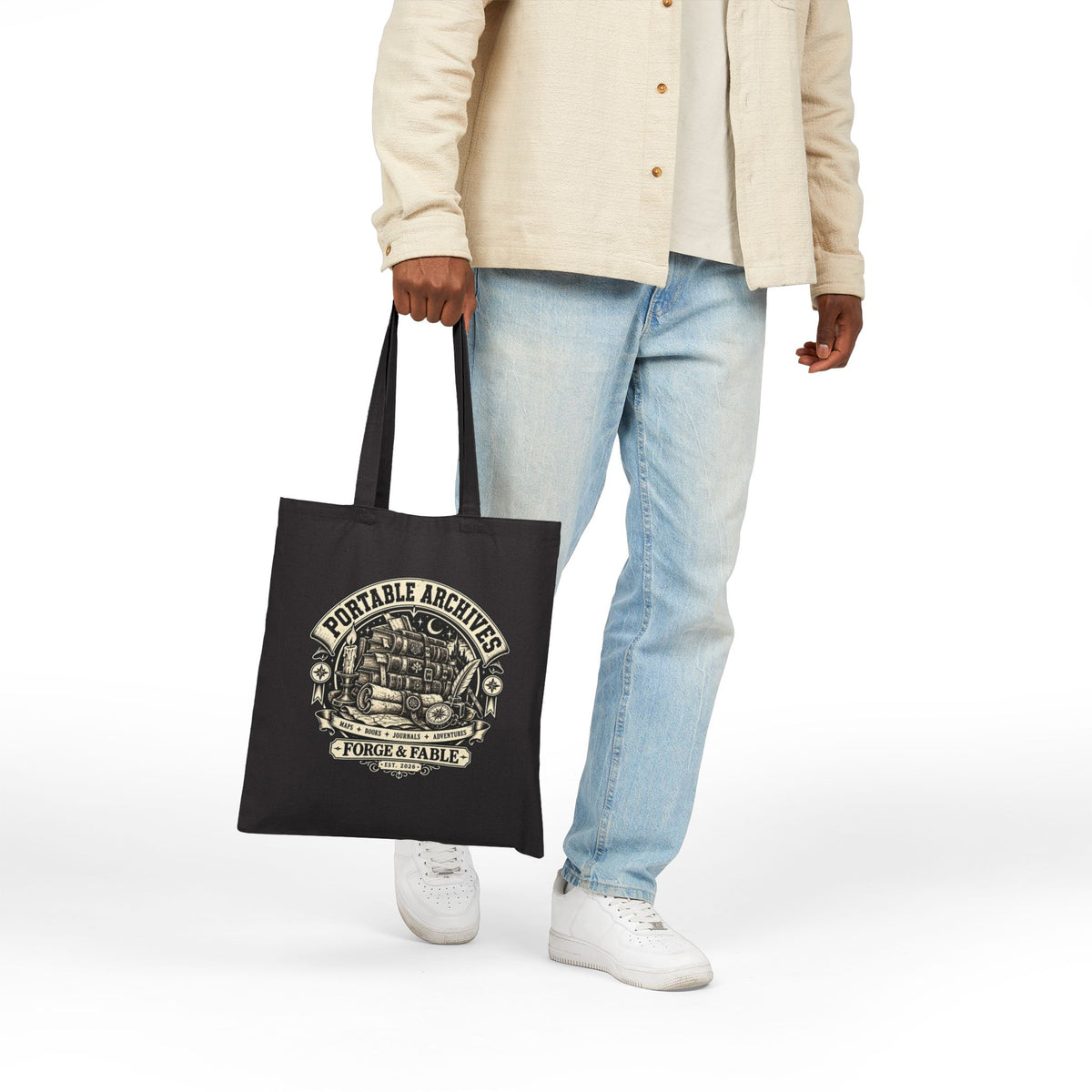 Portable Archives Canvas Tote Bag | Vintage Book Lover Gift
