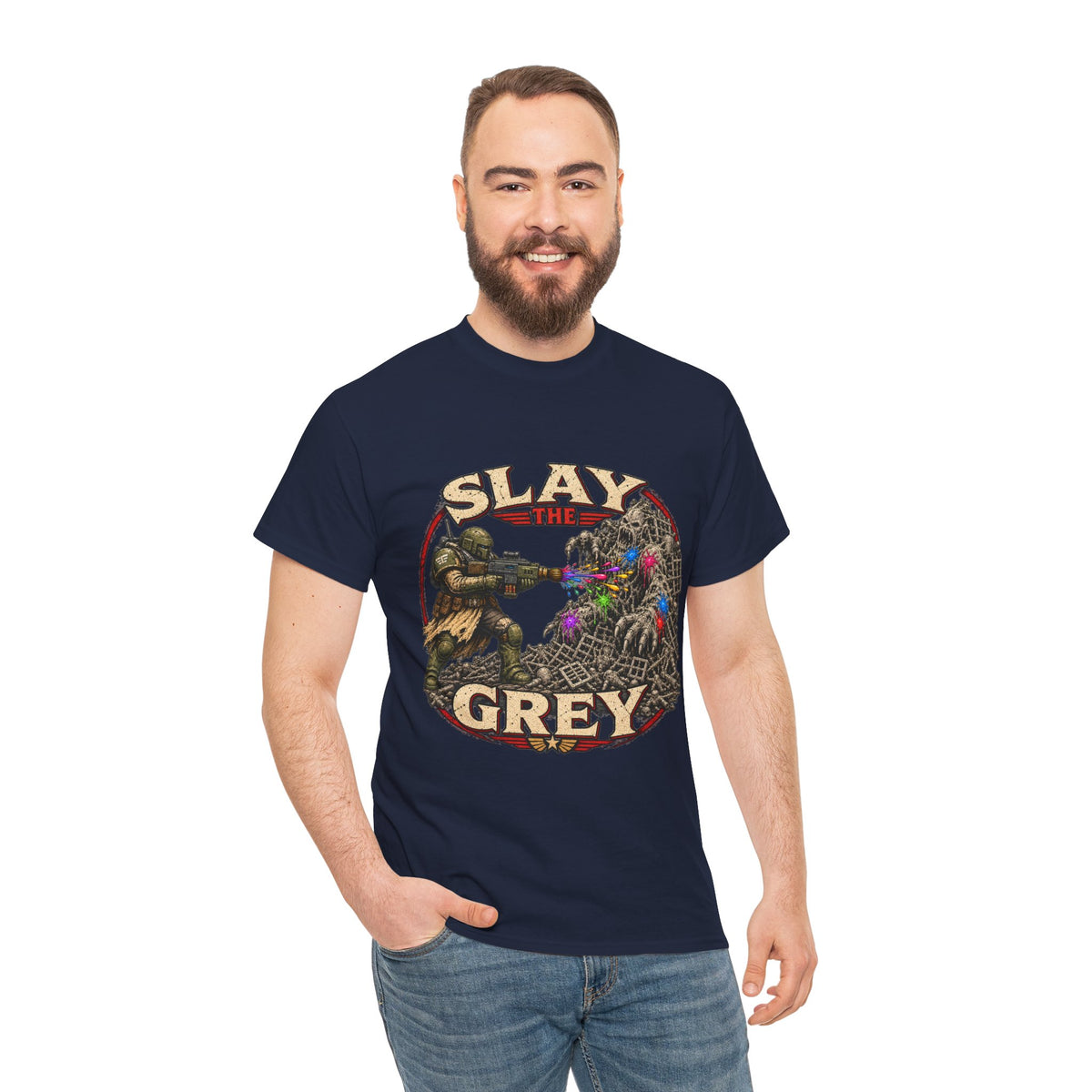 Slay the Grey Sci-Fi Miniature Painting T-Shirt | Hobbyist Tee
