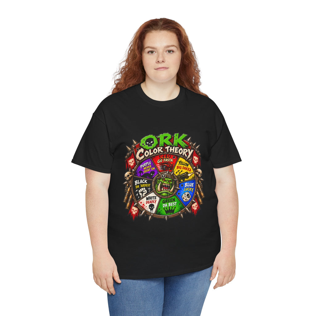 Green-Skin Color Theory T-Shirt – Funny Tabletop Wargaming Tee | Ork Fantasy Sci-Fi Gamer Shirt