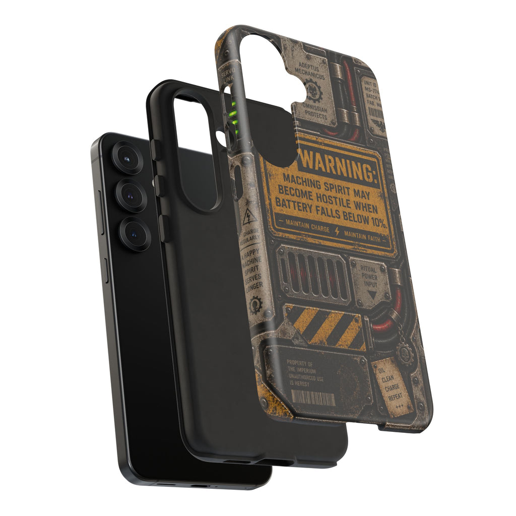 Machine Spirit Warning Phone Case | Grimdark Sci-Fi Design